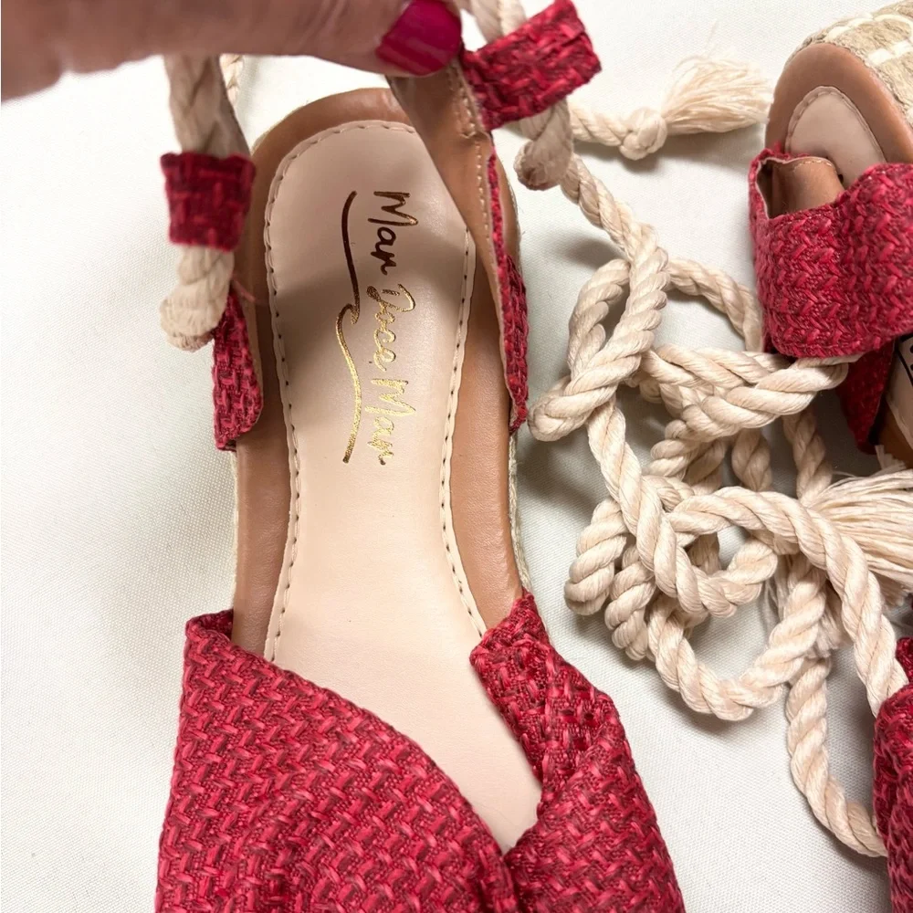 Mar Doce Mar Brazil Red Espadrille Sandals size 10